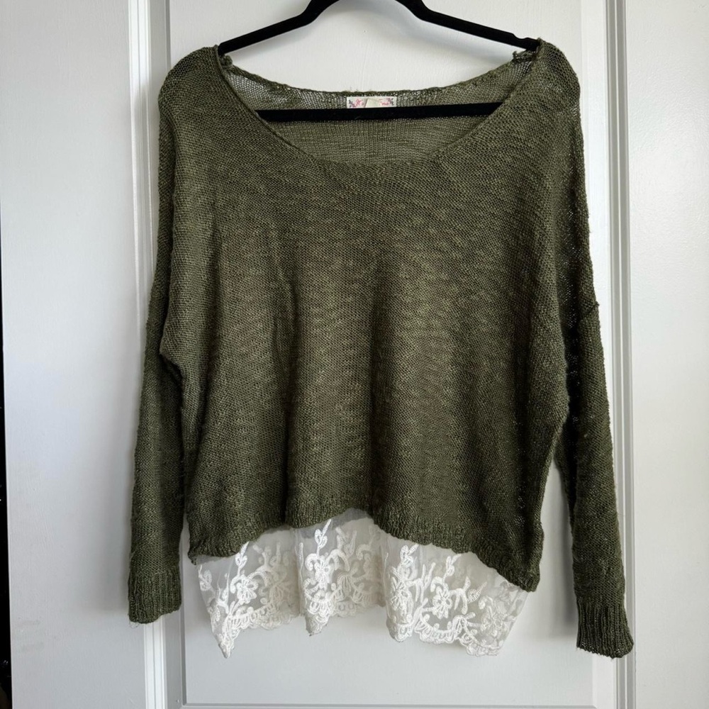 dark green lace top